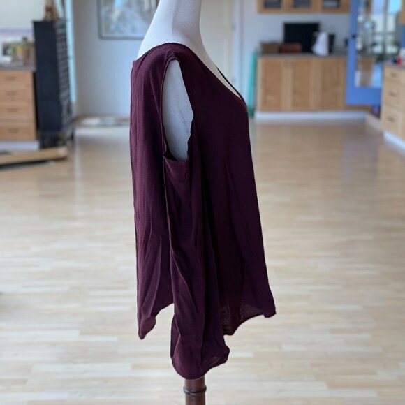 ANTHROPOLOGIE cloth & stone cold shoulder top M - Picture 4 of 6